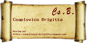 Csaplovics Brigitta névjegykártya